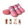 Waterproof and Reflective Dog Shoes for Small Dogs - Soft and Comfortable Pink Booties