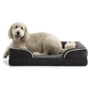 Waterproof and Removable Memory Foam Dog Bed for Extra Large Dogs Charcoal