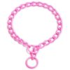 Waterproof and Rust Resistant Coated Chain Training Collar in Cotton Candy Pink