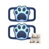 Waterproof and Scratch-Resistant Airtag Pet Collar Case, 2-Pack Soft Silicone, Dark Blue