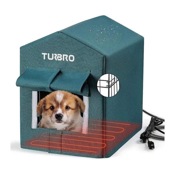 Waterproof and Weatherproof Dog House for Outdoor Pets with Heating Pad and Cord