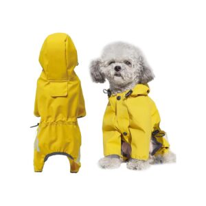 Waterproof and Windproof Dog Poncho with Hooded Design for Small and Medium Breed Dogs