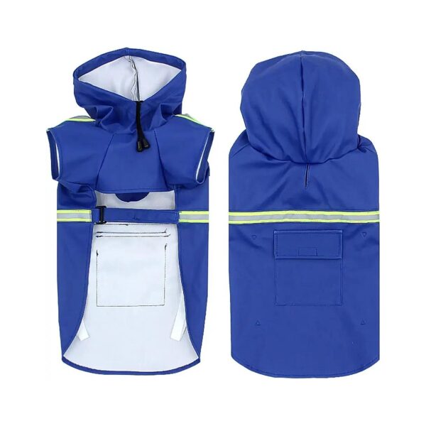 Waterproof and Windproof Dog Raincoat with Hood and Adjustable Straps for Comfy Fit