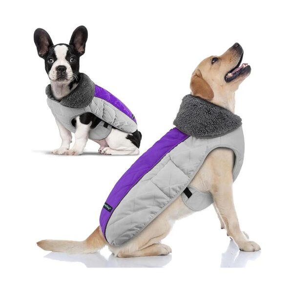 Waterproof and Windproof Dog Winter Coat with Soft Fleece Lining and Reflective Stripes