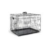 Weather Resistant Collapsible Black Dog Crate for Large Medium Small Dogs