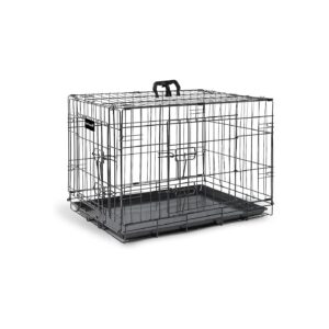 Weather Resistant Collapsible Black Dog Crate for Large Medium Small Dogs