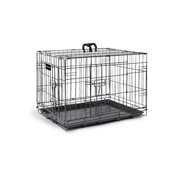 Weather Resistant Collapsible Black Dog Crate for Large Medium Small Dogs