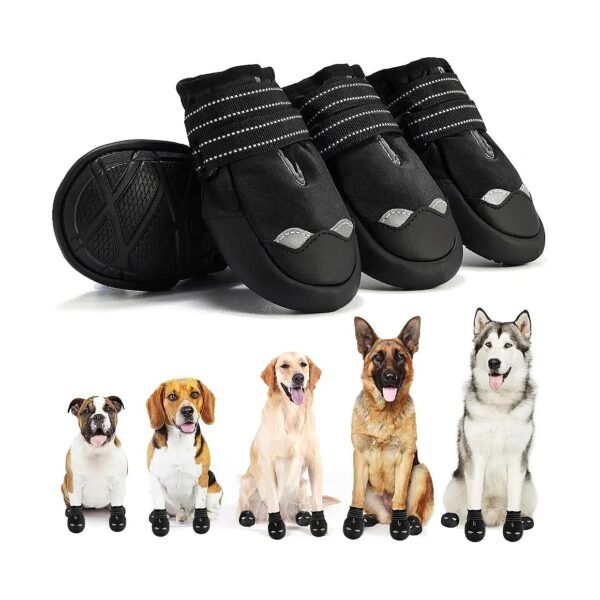 Weather-Resistant Dog Shoes with Anti-Slip Sole for Dogs of All Sizes and Breeds