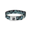 Weathered Black Teal Multicolor Dog Collar with Buckle for Small Medium