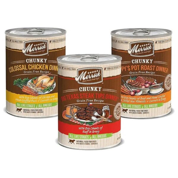 Wet Dog Food Variety Pack with 3 Delicious Flavors and Textures