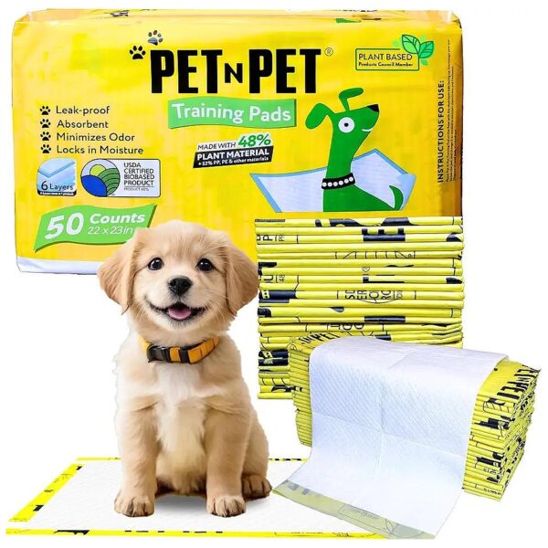 Whelp Newcomers to a Leak-Free Life with 50-Count Plant-Based Puppy Pee Pads