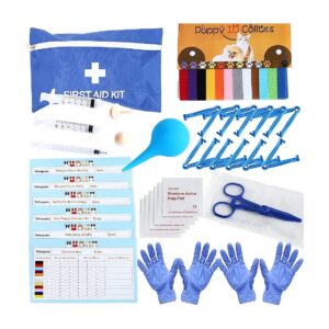 Whelping Kit for Puppies Birth Including 12pcs Whelping Collars and Puppy Feeding Tube