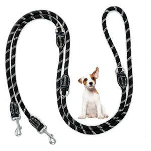 Whisper Quiet Adjustable Dog Leash for Small to Medium Breeds with Reflective Strips