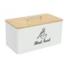 White Airtight Bird Seed Storage Tin with Carbon Steel Wooden Lid and Bird Seed Scoop