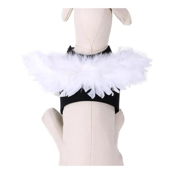 White Black Angel Devil Costume with Adjustable Wing for Halloween Small Animals