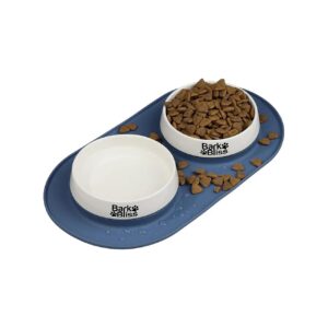 White Ceramic Food and Water Bowls for Small to Medium Size Dogs