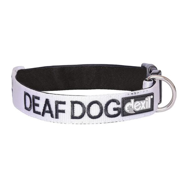 White Color Coded Buckle Dog Collars Prevent Accidents for Deaf Dogs Size S M L XL