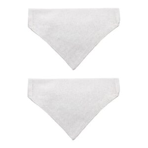 White Cotton Dog Bandanas Dual Layered Plain Scarf for Large Dogs