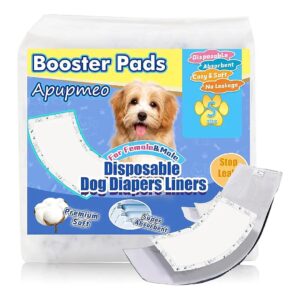 White Disposable Dog Diaper Liners for Small to Extra-Large Dogs Soft Absorbent Pads