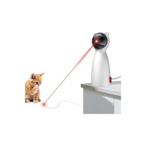 White Interactive Laser Cat Toy for Indoor Cats with Two Power Supply Options