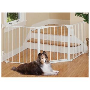 White Metal Adjustable Height Custom Fit Gate 5 Tall Wide Door Options