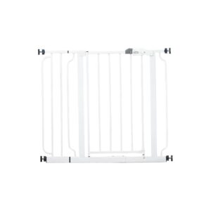 White Metal Dog Gate Expands and Downsizes for Any Space