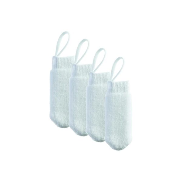 White Microfiber Fingerbrush Oral Cleaner for Dogs 4-Pack Battery Powered Hygiene Boost