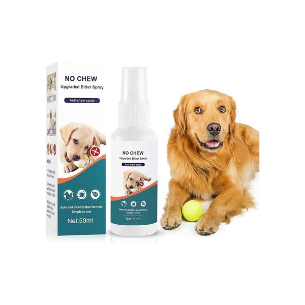 White No Chew Spray for Dogs Cats Bitter Apple Indoor Outdoor Safe Effective Deterrent