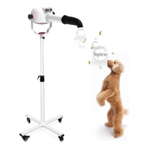 White Pet Grooming Stand Dryer with Brushless DC Motor and Variable Speed