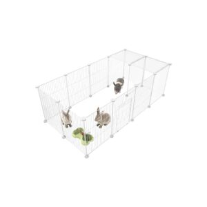 White Pet Playpen Small Animals Cage Themed DIY Wire Yard Fence Kit