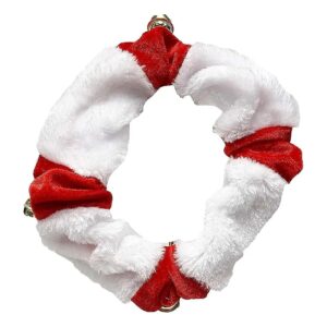 White Red Jingle Bell Collar Small Plush Christmas Dog Accessories