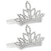 White Rhinestone Dog Crown, Small Pet Tiara with Snap Clip Closure, 2 Pack