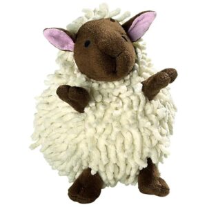 White Squeaky Sheep Dog Toy 17 cm Snuggly Soft