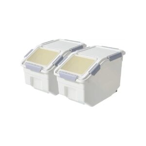 White Storage Container for Dog Food, Pet Treats, and Dry Goods with Airtight Seal