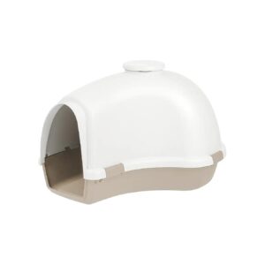 White and Almond Igloo Shaped Dog House for a Happy and Healthy Pet