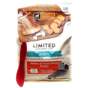 Wholesome Salmon and Sweet Potato Dry Food for Puppies 4lbs and Mixing Spatula