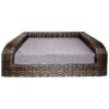 Wicker Look Rattan Pet Sofa Bed with Foam Cushion and Water Resistant Polyester Cover