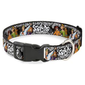 Wide 1 Polyester Dog Collar for 15-26 Neck Sizes with Plastic Clasp