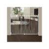 Wide Clear Path White Metal Automatic Gate for Home Security and Safety