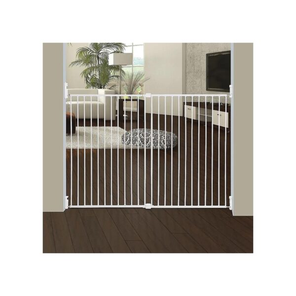 Wide Clear Path White Metal Automatic Gate for Home Security and Safety