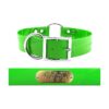 Wide Heavy Duty Dog Collar with Lime Green Color and Free Nameplate