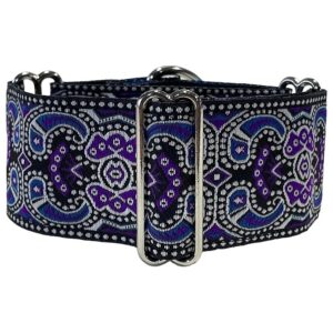 Wide Martingale Collar for Greyhound Whippet Saluki Dogs with Metal Buckle