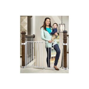 Wide Stairway and Hallway Baby Gate with Bonus Accessories Kit