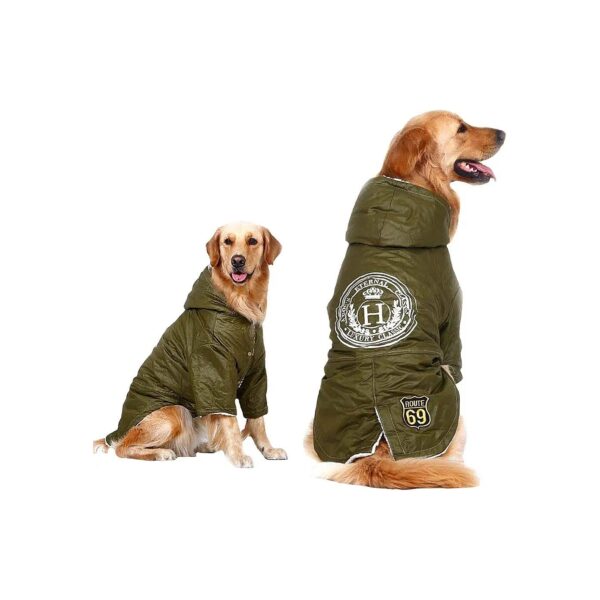 Windproof Fleece Lined Dog Jacket Clothes for Large Canine Friends