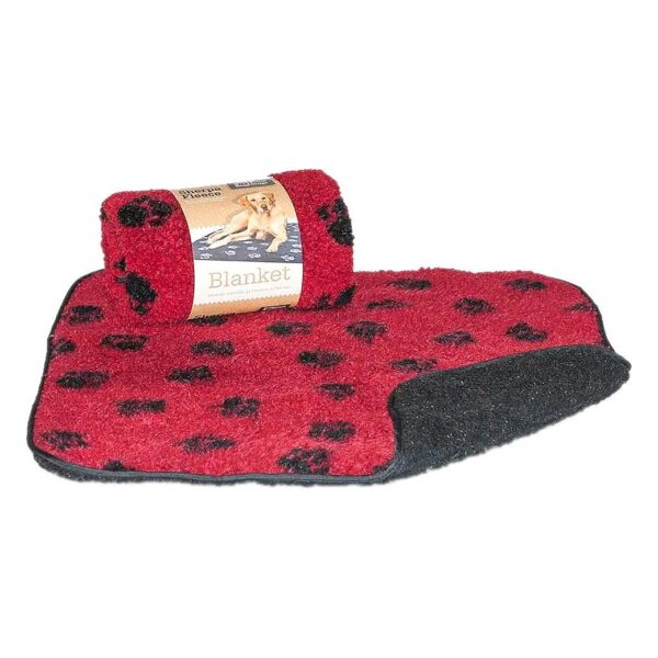 Wine Colour Fleece Blanket with Danish Design Paw Print 125x148cm for Everyday Use