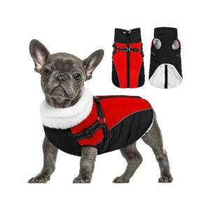 Winter Dog Coat with Built-In Harness and Waterproofing for Small Medium Large Breed Dogs