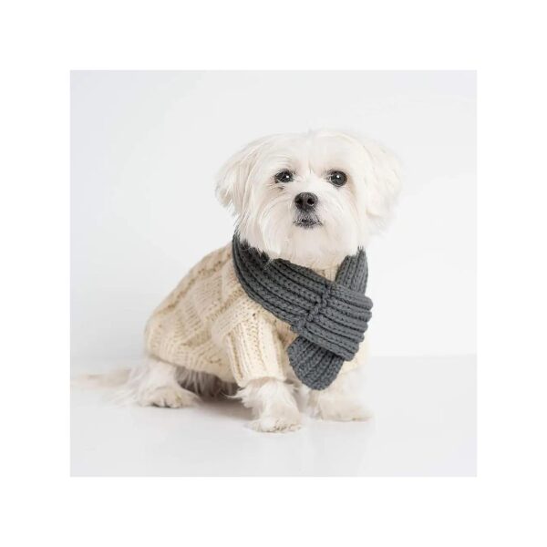 Winter Dog Sweater with Scarf for Small to Medium Temperament Dogs