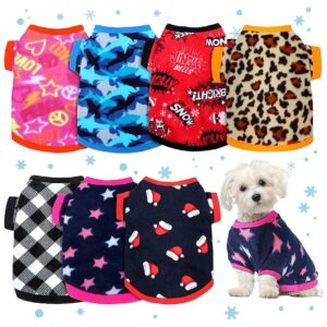 Winter Dog Sweaters for Small Breeds Soft Fleece Puppy Outfits S Size