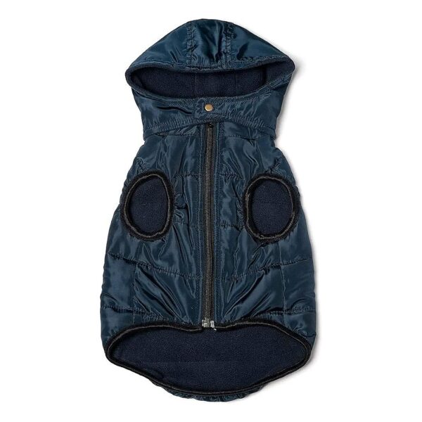 Winter Dog Vest with Removable Hoodie and Pockets for Small Breeds Navy Blue