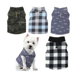 Winter Soft Fleece Dog Sweaters for Small Pet Dogs 4 Styles Funny Patterns Chest 7 Inches